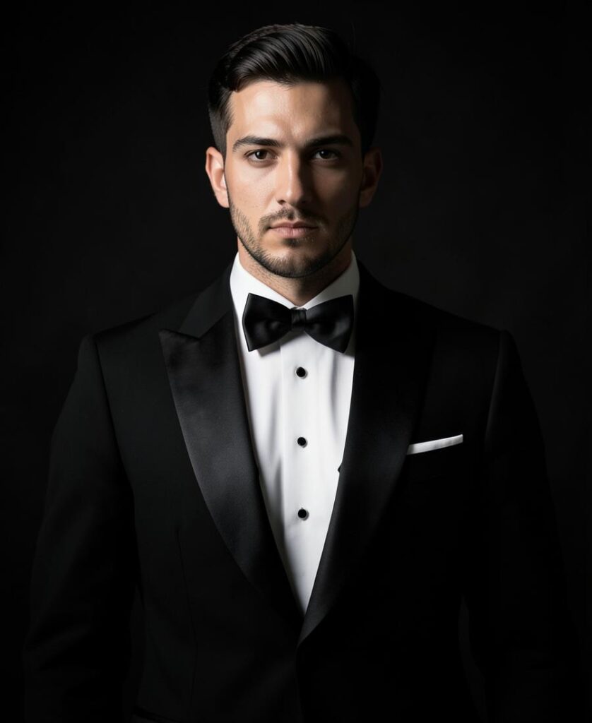 Midnight Blue Silk Satin Tuxedo